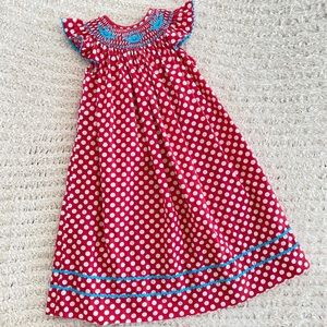 Flutter-Sleeve Smocked Summer Crab Dress